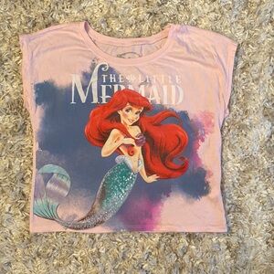Pink Little Mermaid Crop top Shirt Size XS